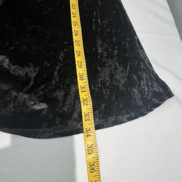 Crushed Velvet Black Mini Dress Womens 2XL Off The Shoulder Bell Sleeves - Picture 6 of 13